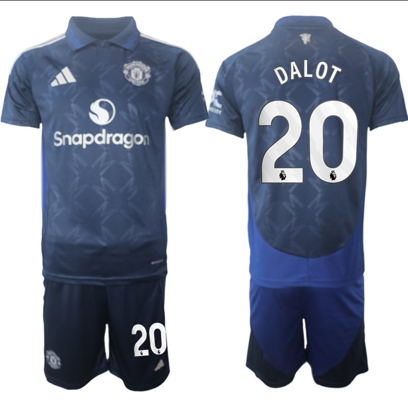 Men 2024-2025 Club Manchester United away blue 20 Soccer Jersey